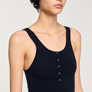 İpel Karışımlı Düğmeli Üst