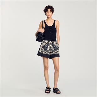 İpel Karışımlı Düğmeli Üst