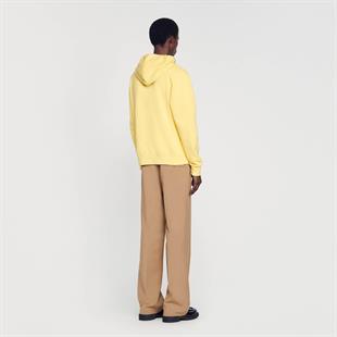 İşlemeli Sarı Kapüşonlu Üst