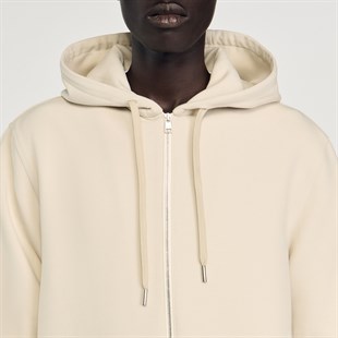 Kapüşonlu Krem Sweatshirt