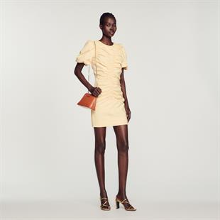 Karpuz Kol Drapeli Mini Elbise