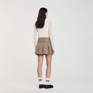 Kazayağı Desenli Mini Etek