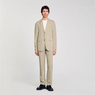 Keten Karışımlı Açık Yeşil Takım Elbise Ceketi