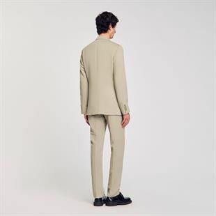 Keten Karışımlı Açık Yeşil Takım Elbise Ceketi