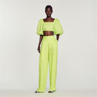 Keten Karışımlı Crop Üst