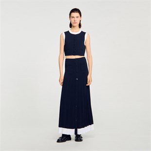 Kontrast Renk Geçişli Askılı Triko