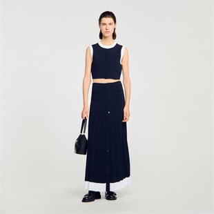 Kontrast Renk Geçişli Askılı Triko