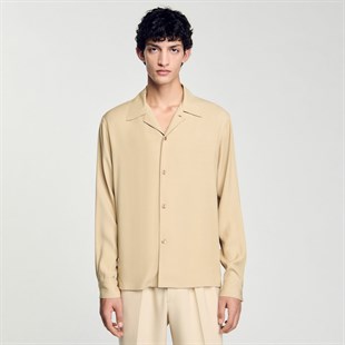 Krem Düz Kesim Gömlek