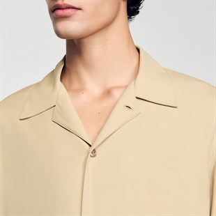 Krem Düz Kesim Gömlek