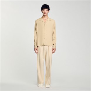 Krem Düz Kesim Gömlek