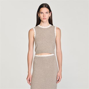 Kroşe Biye Detaylı Yün Triko