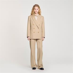 Kruvaze Kapama Krem Blazer