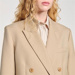 Kruvaze Kapama Krem Blazer
