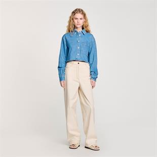 Kuşgözü Bağlamalı Jean Pantolon