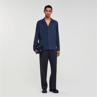 Lacivert Düz Kesim Gömlek