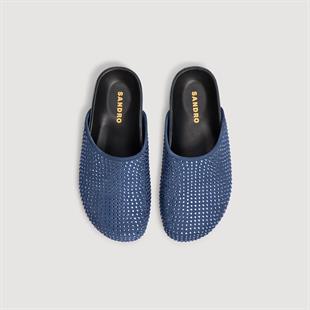 Lacivert Taşlı Terlik