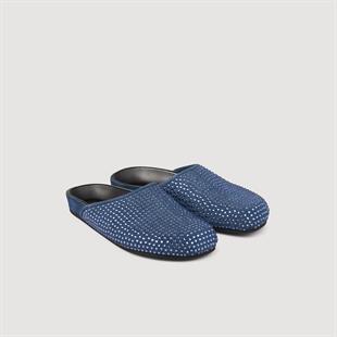 Lacivert Taşlı Terlik