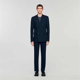 Lacivert Yün Blazer