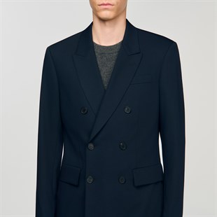 Lacivert Yün Blazer