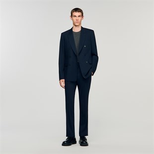 Lacivert Yün Blazer