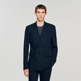 Lacivert Yün Blazer