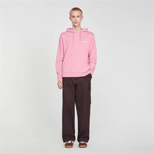 Logo Baskılı Pembe Hoodie