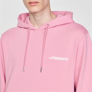 Logo Baskılı Pembe Hoodie