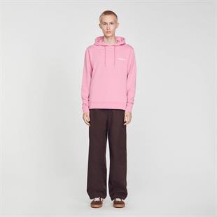 Logo Baskılı Pembe Hoodie
