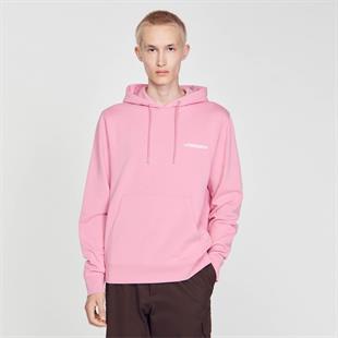 Logo Baskılı Pembe Hoodie