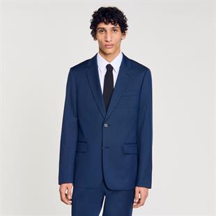 Mavi Yün Takım Elbise Ceketi