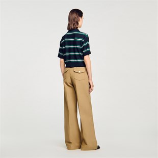 Omzu Düğmeli Lacivert Triko