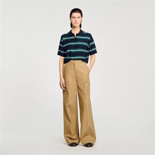 Omzu Düğmeli Lacivert Triko