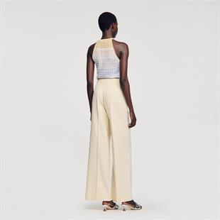 Önden Biyeli Ekru Pantolon