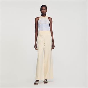 Önden Biyeli Ekru Pantolon