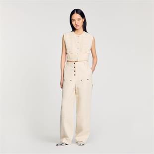 Örgü Cepli Tüvit Yelek