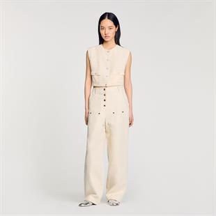 Örgü Cepli Tüvit Yelek