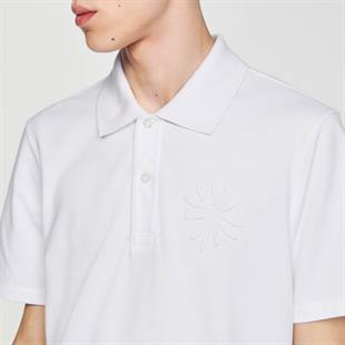 Pamuklu Polo Yaka Beyaz T-shirt
