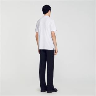 Pamuklu Polo Yaka Beyaz T-shirt