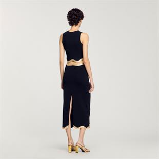 Payet Geçişli Midi Etek