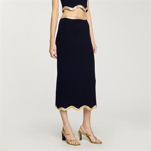 Payet Geçişli Midi Etek