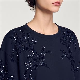 Payet İşlemeli Crop T-shirt