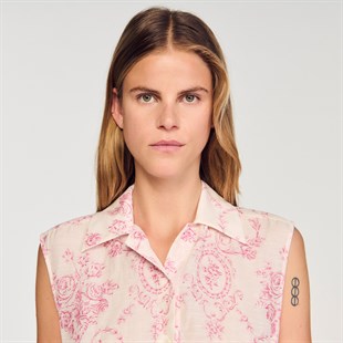 Pembe Floral Desen Uzun Elbise