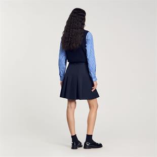 Piliseli Asimetrik Kapama Mini Etek