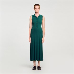Polo Yaka Ribana Triko Elbise