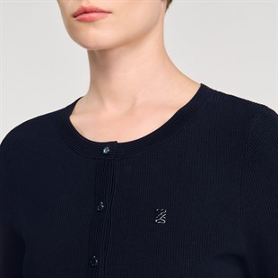 S Logo Detaylı Triko Hırka