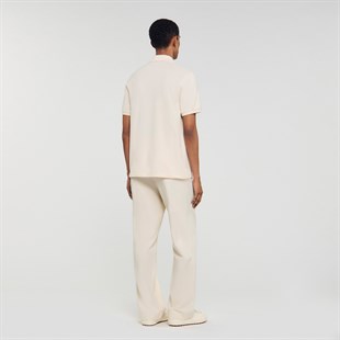 S Logo Krem Polo Yaka T-shirt