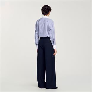 Saf Yün Karışımlı Lacivert Pantolon