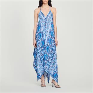 Şal Desen Asimetrik Elbise