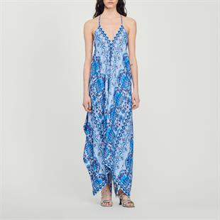 Şal Desen Asimetrik Elbise