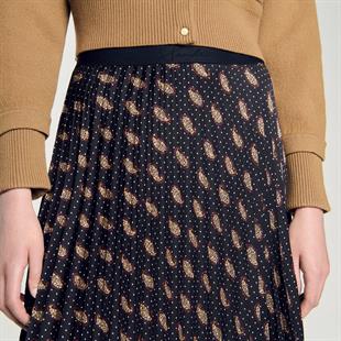 Şal Desen Piliseli Etek